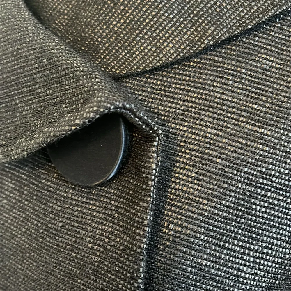 Ellen Tracy Blue Sheen Blazer w/shoulder pads,oversized Button & pockets Size 12 - Picture 6 of 14